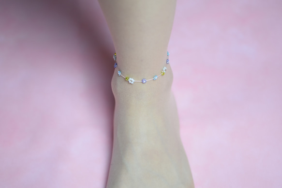 daisy anklet light green　【free size】 第5張的照片