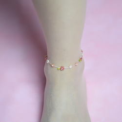 daisy anklet red 【free size】 第5張的照片