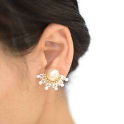 免費送貨8毫米棉花珍珠項鍊和耳環珠寶或耳環（Kisuka）星曼特爾 第5張的照片