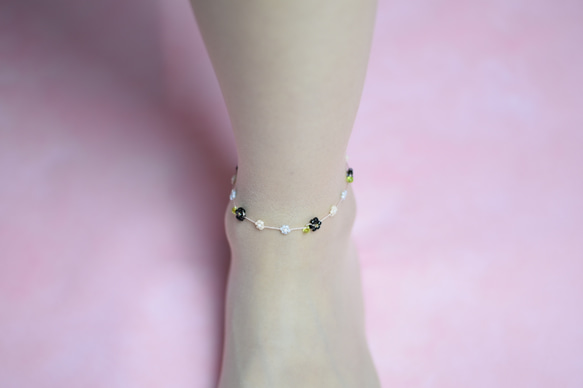 daisy anklet black【free size】 第5張的照片