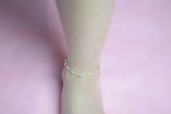daisy anklet light purple【free size】 第4張的照片