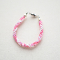 2way spiral necklace 【clear pink】 3枚目の画像