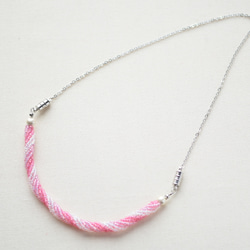 2way spiral necklace 【clear pink】 5枚目の画像