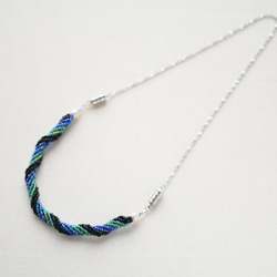 2way spiral necklace 【blue green black】 4枚目の画像