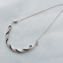 2way spiral necklace 【black silver mat】 2枚目の画像