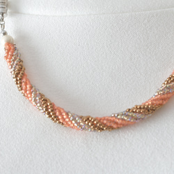 2way spiral necklace 【bronze brown orange】 2枚目の画像