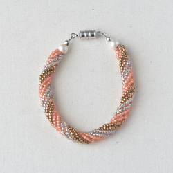 2way spiral necklace 【bronze brown orange】 4枚目の画像