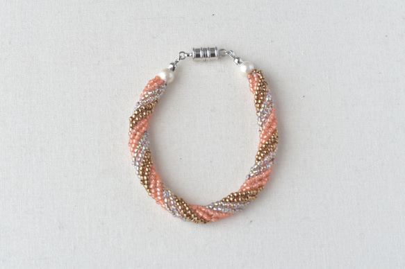 2way spiral necklace 【bronze brown orange】 4枚目の画像