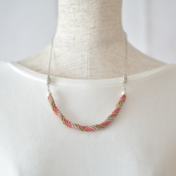 2way spiral necklace 【bronze brown red】 2枚目の画像