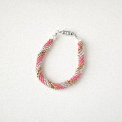 2way spiral necklace 【bronze brown red】 5枚目の画像