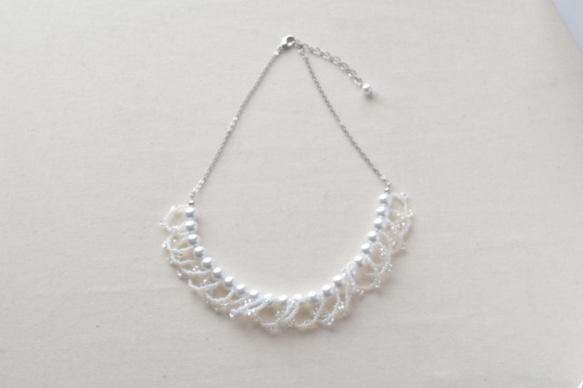 珍珠圈項鍊（白色）鏈145cm250cm355cm 第3張的照片