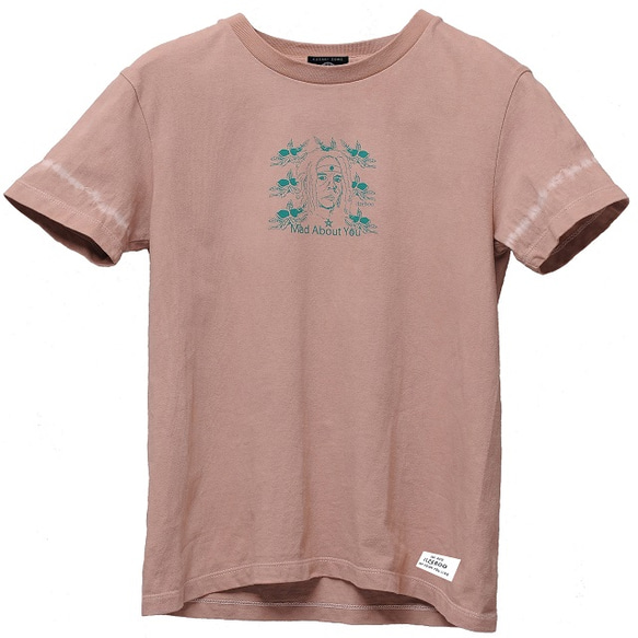 草木染Tシャツ　桃染1-銅媒染レディースサイズS~L 1枚目の画像