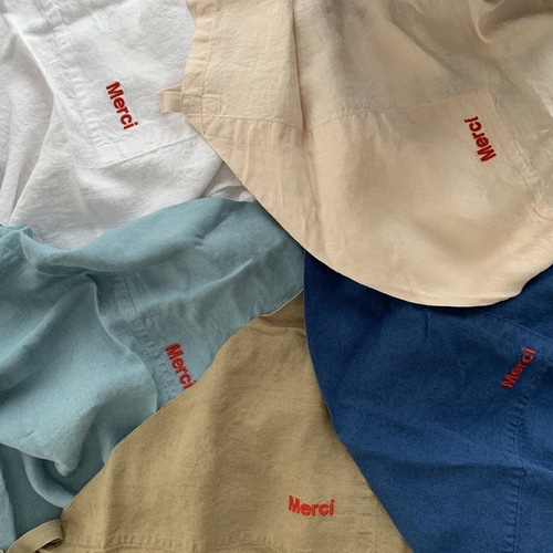 Merci エプロン ピンクベージュ