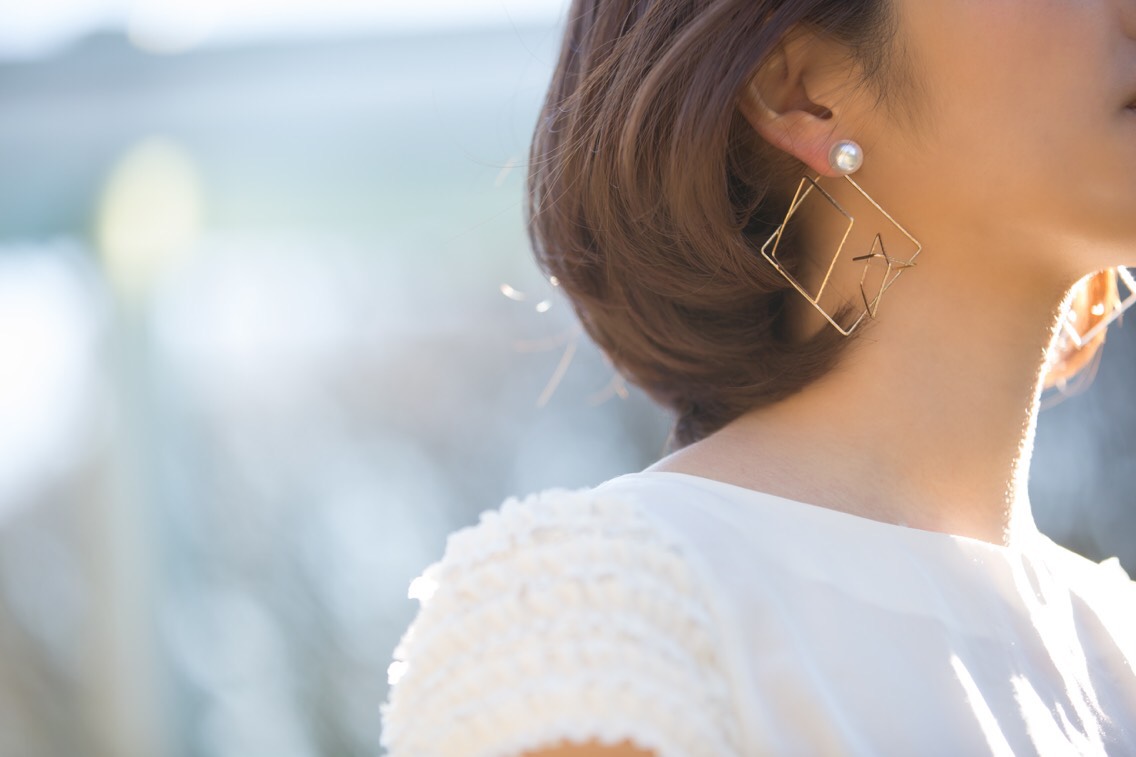 CUBE ピアス/イヤリングゴールドG(受注制作)