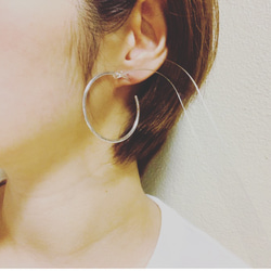 Simples フープピアスシルバー 3枚目の画像