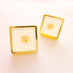 ◆再販◆square　pearl　pierce【14kgf】 1枚目の画像