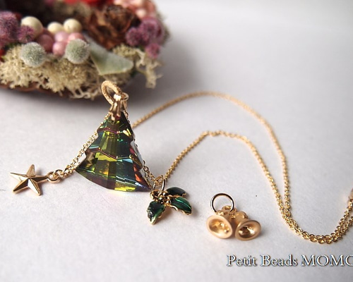 H様•*¨*•.¸♬︎ハンドメイドスワロフスキーアクセサリー レア！ヴィンテージスワロフスキーArt.6738 *ChristmasTree～お