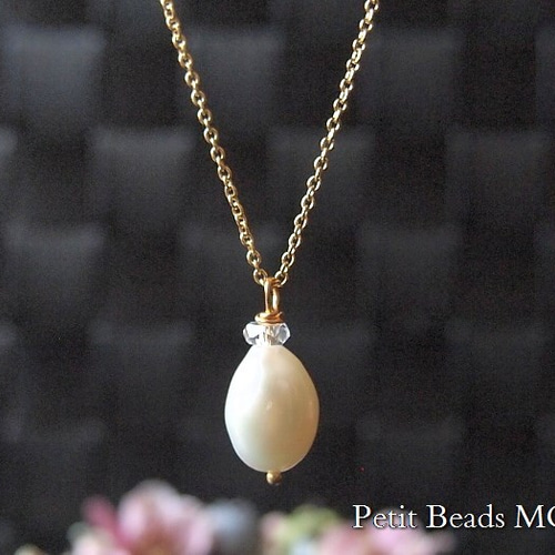 淡水パールバロック水晶ネックレス