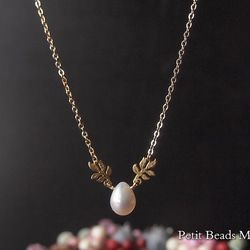 「Creema限定」願いが叶う？6月誕生石*淡水真珠の天使の玉子風～ネックレス 1枚目の画像