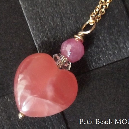 願いが叶う？愛と情熱のインカローズ*ぷっくりハート＆ルビー＆水晶  