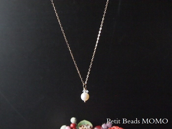 「Creema限定」願いが叶う？６月誕生石*淡水真珠～シンプルで上品な14KGFネックレス 6枚目の画像