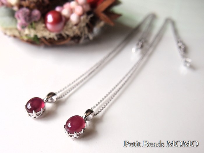 願いが叶う？７月誕生石*宝石質ルビー（AAA）オーバル型～Silver925ペンダント