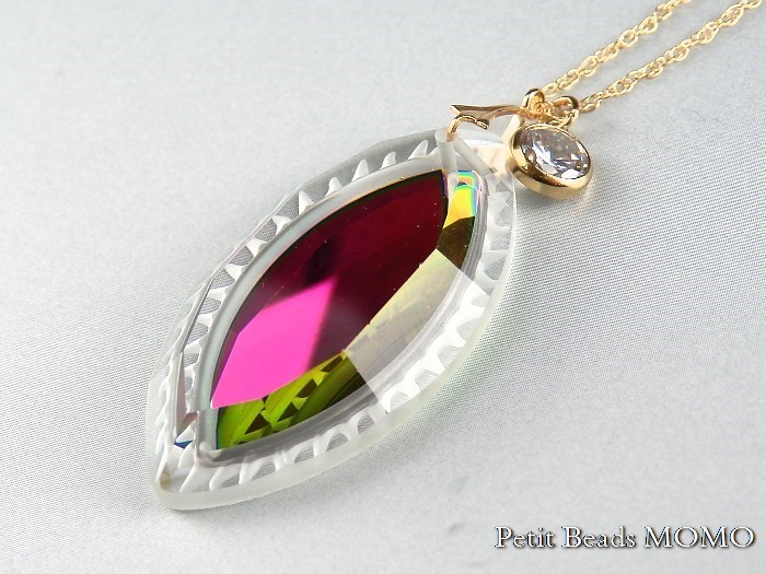 「Creema限定」レア！ヴィンテージスワロフスキーArt. 6236＆ジルコニア～14KGFロングペンダント