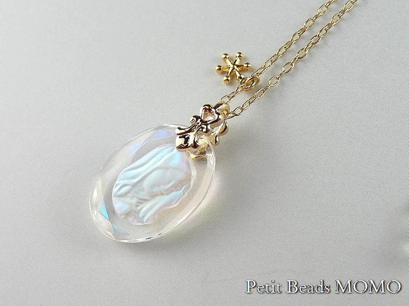 レア　ヴィンテージガラス　マリア　オーロラ　インタリオ　リング　指輪　お守り レア ヴィンテージガラス マリア オーロラ インタリオ リング