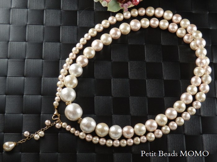 ネックレス コットンパール ロングネックレス 8mm 80cm ロング