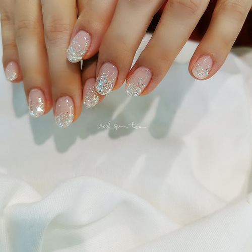 ネイルチップ 現品 オーダー　夏 キラキラ 大人かわいい ブライダル 透け感 ネイルチップ 現品 オーダー 夏 キラキラ 大人かわいい ブライダル