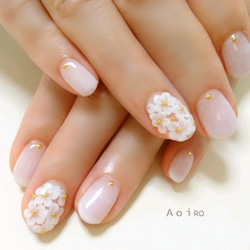 大人可愛いキラキラのネイルチップ/ブライダル/結婚式/和装/つけ爪/前