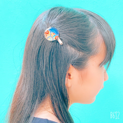 ❁⃘友禅和紙のヘアクリップ（金）❁⃘ブローチにも 和装 プレゼント ヘアアクセサリー 卒業式 送料無料 ラッピング無料 4枚目の画像