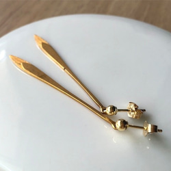 【pebble Ammi】Vintage long arrow charm シンプルロングピアス　<n003-ear> 7枚目の画像