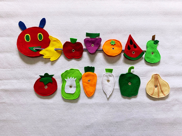 知育玩具 フルーツ&野菜の紐通し練習 おもちゃ・人形 Creema