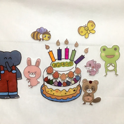 お誕生日会 パネルシアター三段大きいケーキに変更プラス500円 1枚目の画像