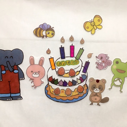 お誕生日会 パネルシアター三段大きいケーキに変更プラス500円 2枚目の画像