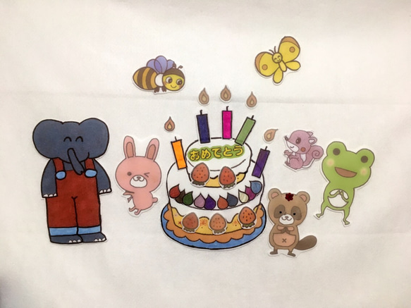 お誕生日会 パネルシアター三段大きいケーキに変更プラス500円 2枚目の画像