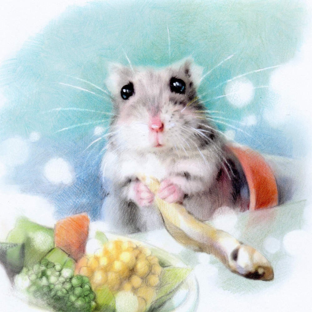 色鉛筆手描き似顔絵 ★ 虹色メモリアル★ ＃似顔絵オーダー #ペットの絵 ＃ペット肖像画 #ギフト