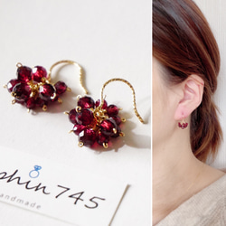 14kgf ＊宝石質ガーネット しゃらしゃら華奢ブレスレット ブレスレット