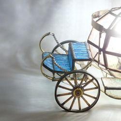 シンデレラのカボチャの馬車（ステンドグラス）ＬＥＤランプ　○４０４－３２ 6枚目の画像
