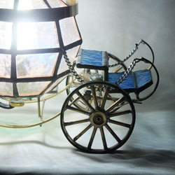 シンデレラのカボチャの馬車（ステンドグラス）ＬＥＤランプ　○４０４－３２ 7枚目の画像