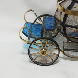 シンデレラのカボチャの馬車（ステンドグラス）ＬＥＤランプ　○４０４－３２ 10枚目の画像