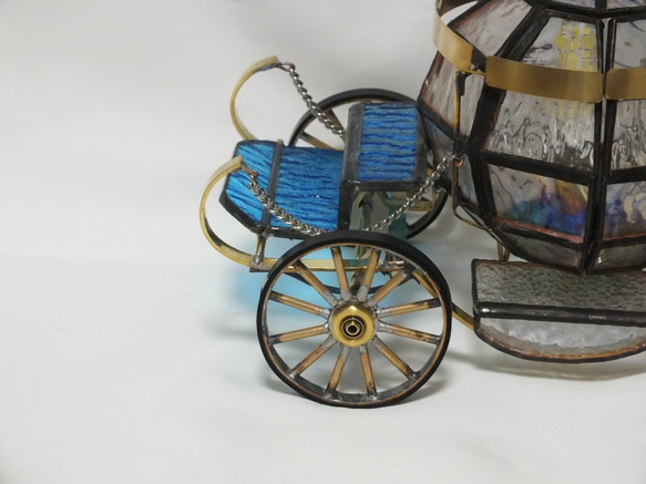 シンデレラのカボチャの馬車（ステンドグラス）ＬＥＤランプ　○４０４－３２ 10枚目の画像