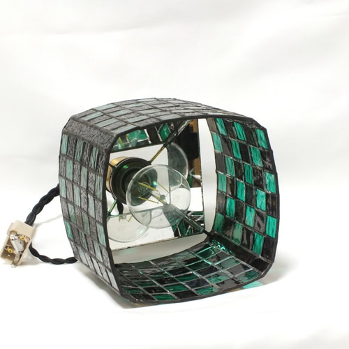 緑と黒のペンダントライト、市松模様シリーズ3（白色LED電球は含ま