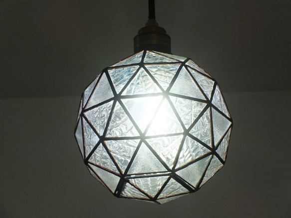 ソフィアのペンダントライト（クリア、ジオデシック、テラリウムドーム、ＬＥＤ電球付） 3枚目の画像