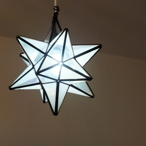 クリアガラスの星灯りBIG ver．6 ステンドグラス手作り 星型