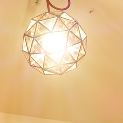セピア色したソフィアのペンダントライト（クリア、ジオデシック、テラリウムドーム、ＬＥＤ電球付） 4枚目の画像