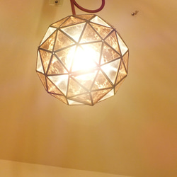 セピア色したソフィアのペンダントライト（クリア、ジオデシック、テラリウムドーム、ＬＥＤ電球付） 5枚目の画像
