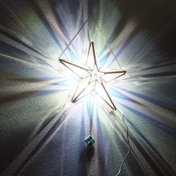 クリスタルガラスの星が灯る部屋に・・ver.2　　（ステンドグラス、ＬＥＤランプ　壁掛け） 5枚目の画像