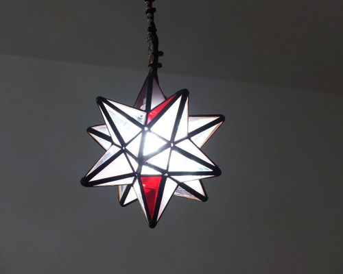 星のランプ ステンドグラス 新作 青い星のランプ ステンドグラス ペンダント 照明 ライト